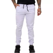 Calça Jogger Jeans Sarja Masculina Com Punho Elástico 