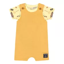 Macacão Amarelo Com Camiseta Duas Peças Bebê, Elian 