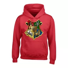 Buzo Harry Potter Escudo Hogwarts Buso Capota Deportivo