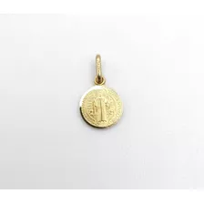 Medalla De Oro Amarillo San Benito De 10k Y 1.1 Cm Diámetro