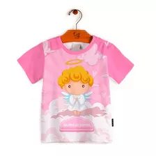 Camiseta Infantil - Anjo Da Guarda Rosa