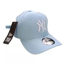 Gorra Ny New York Celeste Visera Curva Ajustable 01