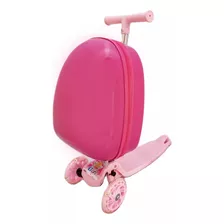 Monopatin Mochila Rigida Valija Luces Monobag Mb01 Diseño Fucsia