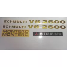 Mitsubishi Montero Pajero V6 2600 Sticker Resinado X 5 Unid