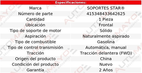 Soporte Tacn De Motor Del Tercel 1.5l 4 Cil Aut, Std 91-99 Foto 3