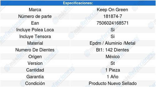 Kit Distribucion Banda Volvo S40 L5 2.5l 04-10 Kg 1348239 Foto 4