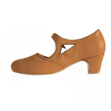 Zapatos De Folklore,español, Jazz, Tango En Cuero Camel