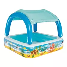 Alberca Inflable Cuadrada Bestway 52192 De 140cm X 140cm X 114cm 265l Multicolor