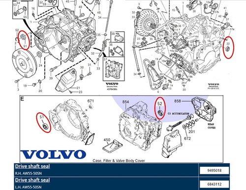 Juego Reten Para Transmision Flechas Volvo C30 T5 Aos 08/13 Foto 3