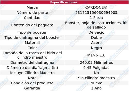 (1) Booster Frenos Cardone Audi A6 2002 Foto 5