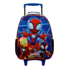 Mochila De Carrinho Escolar 16 Spidey 3d R 11720 Xeryus Cor Azul