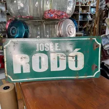 Placa De Rua Esmaltada Antiga Uruguaia José E. Rodó Cód 3668