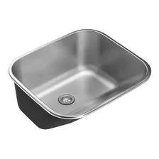 Tanque Inox Monobloco 50x45 Cm Com Sifão Atikum Pingoo Cor Prata