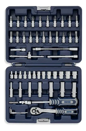 Set Herramientas Llaves Tubo Puntas Bremen 53 Pzs Enc 1/4 Cod. 6728 Dgm Gris