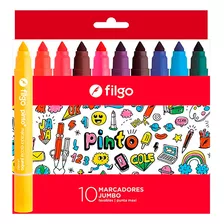 Marcador Filgo Escolar Jumbo X 10 Colores Tamaño Maxi