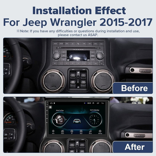 Para 2015 - 17 Jeep Wrangler Radio Android 10 Car Estreo Foto 2