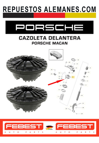  Cazoletas Amortiguador Delantero Porsche Macan 2.0 3.0 3.6 Foto 3