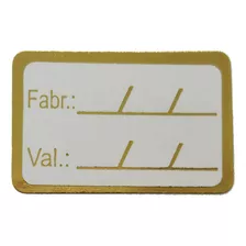 Etiqueta Adesiva Dourada Fabricação E Validade 500 Unidades Cor Dourado Desenho Impresso Fabricação/validade