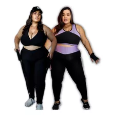 Roupa De Academia Plus Size 2calça Legging 2 Toper Sem Bojo