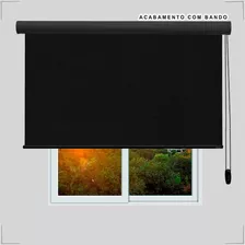 Cortina Rolo Blackout Com Bando Preta 1,60l X 1,60a Cor Preto