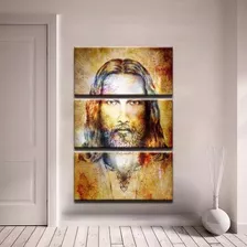 Quadro 3 Peças Jesus Cristo Imagem De Jesus