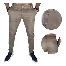 2 Unid Calça Sarja Brim Com Lycra Masculina Colorida