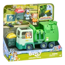 Set Bluey Camión De Basura Garbage Truck 2 Muñecos Articulab