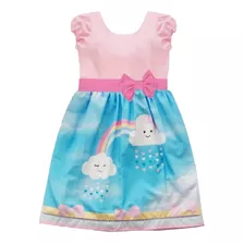 Vestido Mãe Festa Chuva De Amor E Bênção Adulto Com Manga