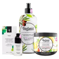 Pack De Leche Vegana, Crema Exfoliante Veganis Y Crema Dia