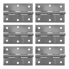 6 Dobradiças Para Portas Internas Com Parafusos 3x2 Pol.