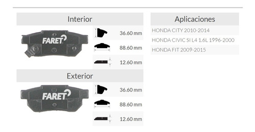 Balata Trasera De Disco Honda Civic Si L4 1.6l 96-00 Foto 5