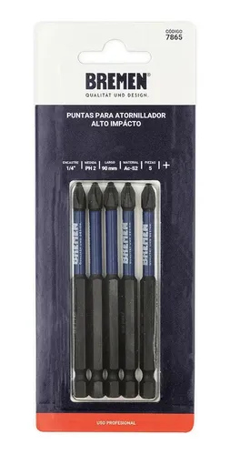 Punta Atornillador Impacto Bremen Ph2 X 90mm X 5u 7865 Dgm