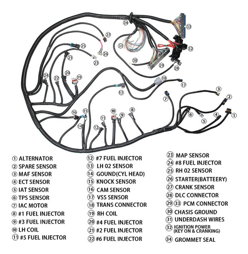 Zzcsz Arns De Cableado Independiente Ls 4.8 5.3 6.0 Compati Foto 2