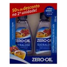 Pack Adoçante Líquido Sucralose Zero Cal Frasco 200ml 2 Unidades Grátis 50% Desconto Na Segunda Unidade