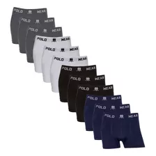 Kit Com 12 Cuecas Boxer Masculina Sem Costura Polo Wear