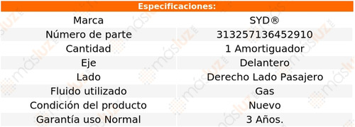 1- Amortiguador Gas Delantero Derecho Odyssey 2005/2007 Syd Foto 2