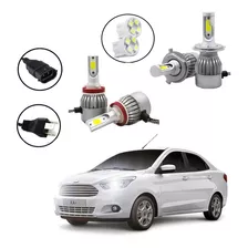 Kit Lâmpadas Led Farol Alto Baixo E Milha Ford Ka 2019 2020