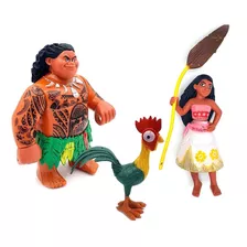 Maui Semideus E Moana Junto Com Galo Infantil Brinquedo