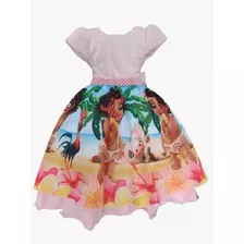 Vestido De Festa Infantil Princesa Moana, Luxo Realeza