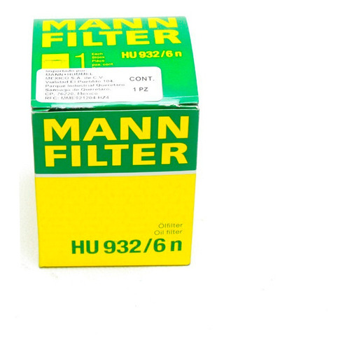 Filtro Aceite Jetta 4 Mx 2.8 Vr6 Glx V6 2001 01 Hu932/6n Foto 2