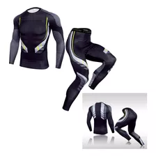 Roupa De Ginástica Masculina Justa De Secagem Rápida, 2 Peça