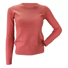 Blusa De Frio Gola Redonda Suéter Tricot Com Manga Longa