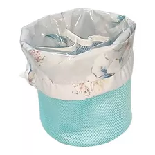 Nécessaire Saco Organizador Bora Make Azul/floral