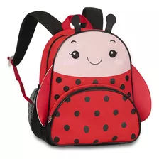 Mochila Escolar Pets Infantil Zoo Bichinhos Animais Feminina Cor Joaninha