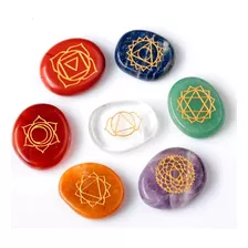 7 Chakras Kit Cajita De Madera Con Cuarzos 7 Colores 