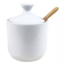 Porta Açúcar Em Porcelana Charmoso Para Cantinho Café 250gr Cor Branco