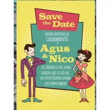 20 Invitaciones Comic Casamiento Boda Dibujo Cumpleaños