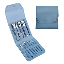 Set Manicura Estuche Cuerina Alicate Pedicura 12 Piezas 