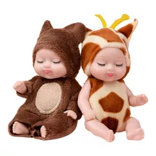 Kit 2 Bonecas Mini Bebê Infantil Roupa Crianças Presente