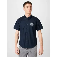 Exclusiva Camisa Abercrombie & Fitch Manga Corta, Navy 